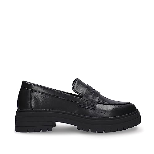 NAE Vegan Shoes Fiore Black vegane Loafer prominenter Sohle von NAE Vegan Shoes