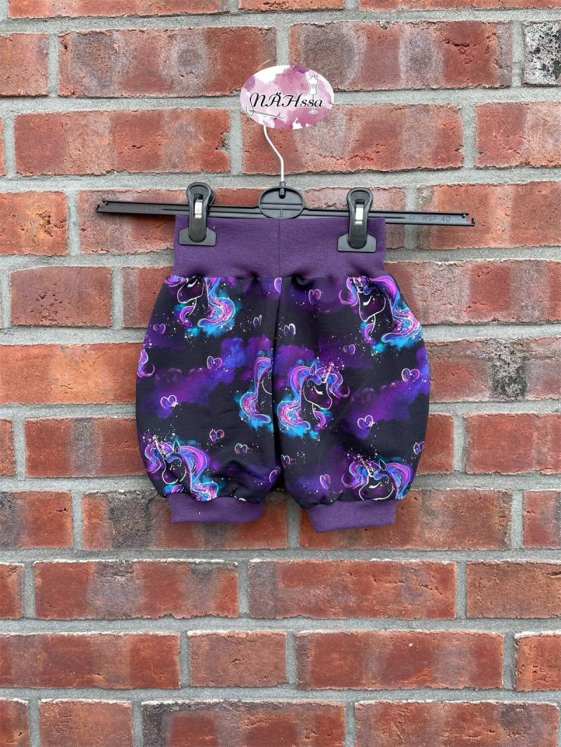 Kurze Pumphose - Mädchen Größe 68 128 Wunschgrösse Einhorn von NAEHssaDE