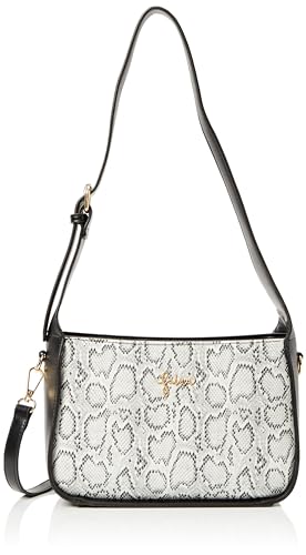 NAEMI Women's Damen Schultertasche, Weiss Schwarz von NAEMI