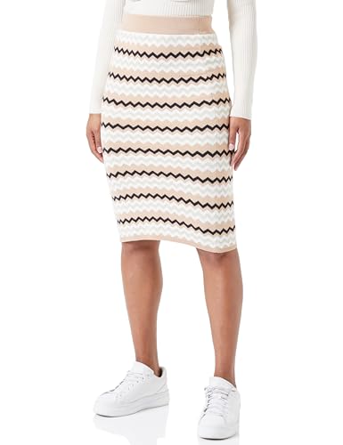 NAEMI Women's Damen Strick Midirock 11026719-NA01, Beige Mehrfarbig, S Skirt, S von NAEMI
