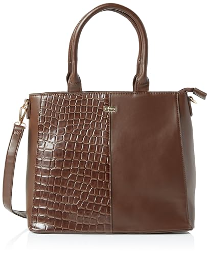 NAEMI Women's Henkeltasche mit Reptil-Prägung Damen Shopper, BRAUN von NAEMI