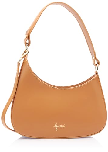 NAEMI Women's Leder Damen Schultertasche, Kamel von NAEMI