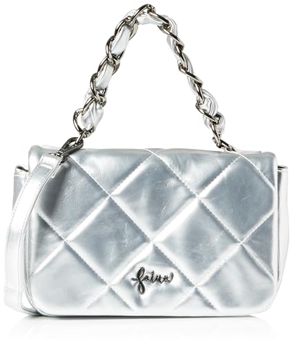 NAEMI Women's Metallic-Look Damen Schultertasche, Silber von NAEMI