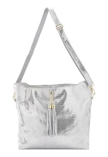 NAEMI Women's Schultertaschen Bag, Silber von NAEMI