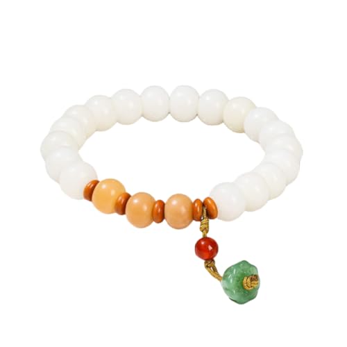 Handkette Elastisches Armband Aus Natürlichem Sandelholz Jade Und Bambusperlen Für Männer Und Frauen Einzelschlaufe Weißer Jade Bodhi Lotus Handkette Elastisches Armband Aus Natürlichem Sandelholz Jade Und Bambusperlen Für Männer Und Frauen Einzelschlaufe Weißer Jade Bodhi Lotus von NAFEIMILUN