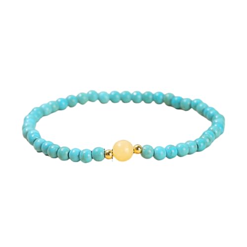 NAFEIMILUN Armbänder Für Mädchen Kristall Achat Armband Für Damen Chinesischer Sommer Einzelschlaufe Schmuck Blaue Und Gelbe Jadeperlen von NAFEIMILUN