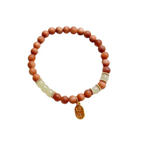 NAFEIMILUN Armreifen Natürliches Hetian Jade Sandelholz Single Loop Armband Chinesische Perlen Elastisches Armband Geschenk Altes Sandelholz Hetian Jade NAFEIMILUN Armreifen Natürliches Hetian Jade Sandelholz Single Loop Armband Chinesische Perlen Elastisches Armband Geschenk Altes Sandelholz Hetian Jade von NAFEIMILUN