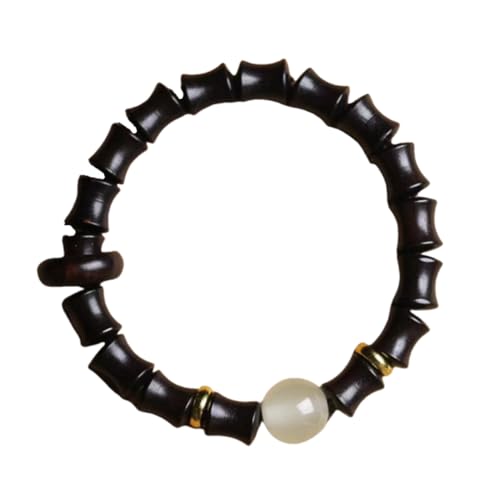 NAFEIMILUN Armschmuck 2 Stücke Sandelholz Bambus Abschnitt Leuchtende Perle Armband Single Loop Running Ring Armband Für Studenten Männlichen Und Weiblichen Schwarz von NAFEIMILUN