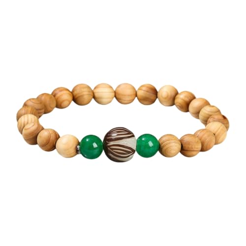 NAFEIMILUN Armschmuck Elastisches Armband Aus Natürlichem Sandelholz Jade Und Bambusperlen Für Männer Und Frauen Einzelschlaufe Bodhi Lotus NAFEIMILUN Armschmuck Elastisches Armband Aus Natürlichem Sandelholz Jade Und Bambusperlen Für Männer Und Frauen Einzelschlaufe Bodhi Lotus von NAFEIMILUN