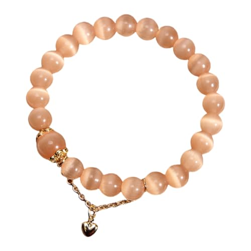 NAFEIMILUN Bracelets 2 Stück Orange Katzenauge Kristall Armband Damen Single Loop Love Chain Armband 8mm von NAFEIMILUN