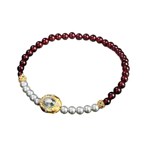 NAFEIMILUN Charm Armband Elastisches Armband Aus Natürlichem Granat Für Damen Und Mädchen Graue Muschelperlen NAFEIMILUN Charm Armband Elastisches Armband Aus Natürlichem Granat Für Damen Und Mädchen Graue Muschelperlen von NAFEIMILUN