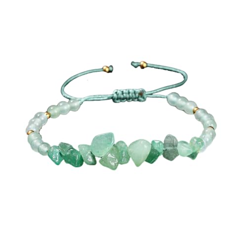 NAFEIMILUN Charm Armband Natürlicher Rosenquarz Tigerauge Amethyst Zerkleinerter Stein Geflochtenes Armband Herren Und Damenschmuck Grüner Aventurin von NAFEIMILUN