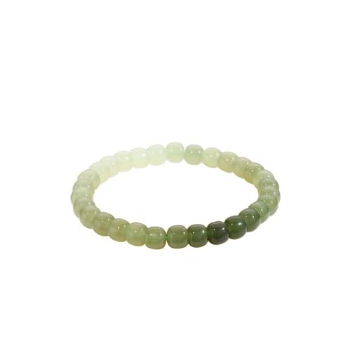NAFEIMILUN Damen Hetian Jade Farbverlauf Einzelschlaufe Armband Natur Jade Damen Armband Bienenwachs Schmuck 6mm von NAFEIMILUN