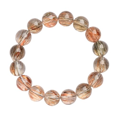 NAFEIMILUN Edelsteine Armband Fur Damen Armband Aus Natürlichen Schwarzen Kristallperlen Transparente Runde Perlen Paarschmuck 11 Mm Etwa 17 Stück von NAFEIMILUN