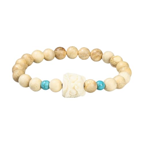 NAFEIMILUN Elastisches Armband Aus Natürlichem Sandelholz Jade Und Bambusperlen Für Männer Und Frauen Einzelschlaufe Löwenkopf Aus Milchduftholz NAFEIMILUN Elastisches Armband Aus Natürlichem Sandelholz Jade Und Bambusperlen Für Männer Und Frauen Einzelschlaufe Löwenkopf Aus Milchduftholz von NAFEIMILUN