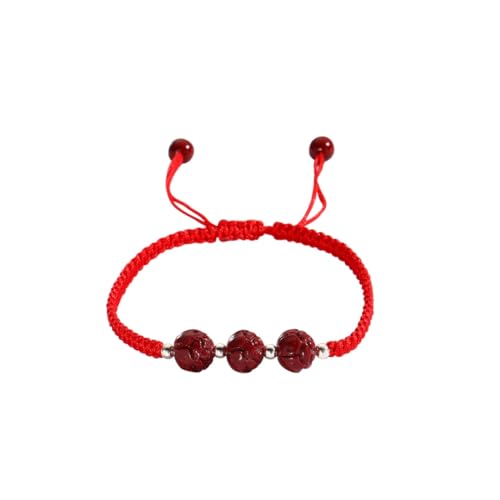 NAFEIMILUN Handkette Silberperlen Zinnoberarmband Sechs Wort Mantra Rotes Seil Geflochtener Draht Rotes Armband Herren Und Damenschmuck Drei Leben Drei Welten 10mm von NAFEIMILUN