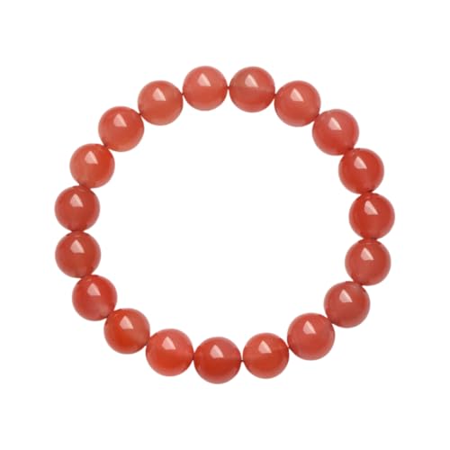 NAFEIMILUN Natürliches Südrotes Kirschrotes Achat Armband Runde Perlen Elastisches Armband Für Mama Und Partner 11-11.8mm von NAFEIMILUN
