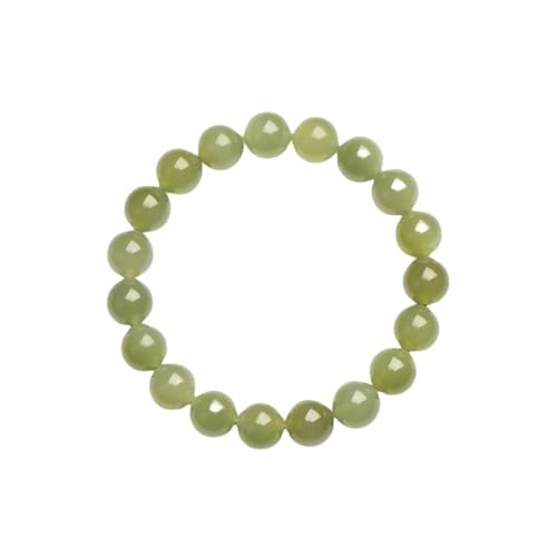 NAFEIMILUN Stretch Armband Armband Aus Natürlichem Hetian Jade Runde Perlen Jade Heilenergiestein Schmuck Geeignet Für Mutter Und Partner Eistyp Flach 4 Mm 108 Stück von NAFEIMILUN