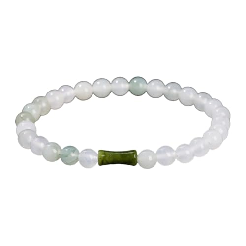NAFEIMILUN Stretch Damen Armband 2 Stück Natürliche Eis Jade Bambus Perlen Armband Für Freundin Mädchen Schmuck Jade Bambus von NAFEIMILUN