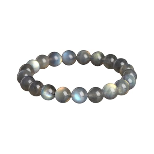 NAFEIMILUN Stretch Damen Armband Armband Aus Natürlichen Mondsteinperlen Graue Mondlichtperlen Runde Perlen Herren Und Damenschmuck 3A 7,5mm Einzelne Schlaufe Ca. 25 Stück von NAFEIMILUN