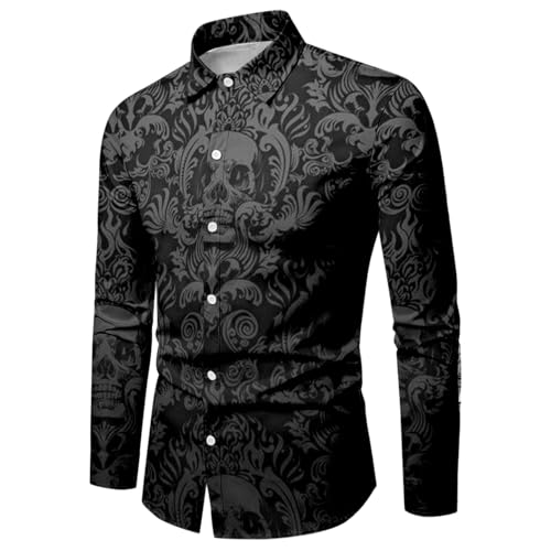 Hässliches Tshirt Regular Fit Knopfleiste Party Hemd Halloween Hemd Herren Totenkopf Muster Revershemd Halloween Kostüm Herren Entsetzen Horror Langarmhemd Festival Outfit Herren Lustige Hemden Hässliches Tshirt Regular Fit Knopfleiste Party Hemd Halloween Hemd Herren Totenkopf Muster Revershemd Halloween Kostüm Herren Entsetzen Horror Langarmhemd Festival Outfit Herren Lustige Hemden von NAFING