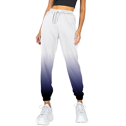 Jogginghose Damen Leicht Weites Bein Hosen Casual Stretch Stoffhose Yogahose Pumphose Lässige Modern Fußballhose Fitnes Jogger Trainingshose Joggpants Schlafanzughose Loungewear mit Taschen All Match von NAFING