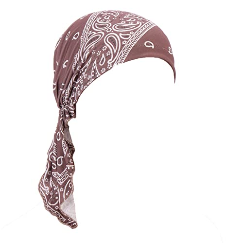 Kopftuch Turban Damen Headwrap Bequem Weich Falten Turban Schlafhut Soft Verknotet Bandana Kopfbedeckung Schal Hat Vorgebundener Knoten Plissee Haarausfall Hut Kappe Wrap Muslimisches Wickelmütze von NAFING