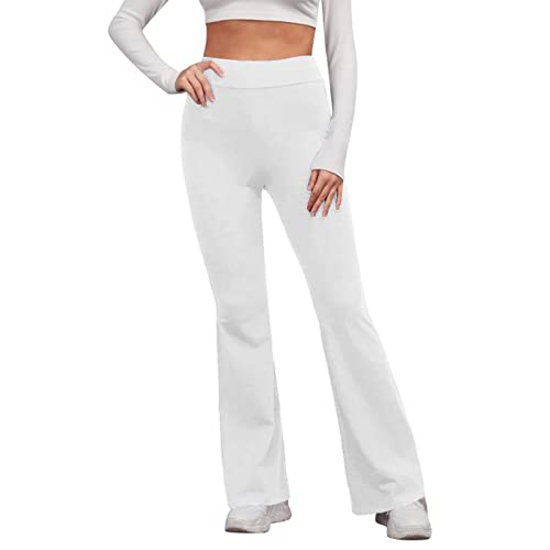 NAFING Damen Thermo Bootcut Yogahose Bauchkontrolle Slim Fit Leggings Sporthose Freizeit Jazzpants Yoga Pants Stretch Freizeithose Für Sport High Waist Tanz Flared von NAFING