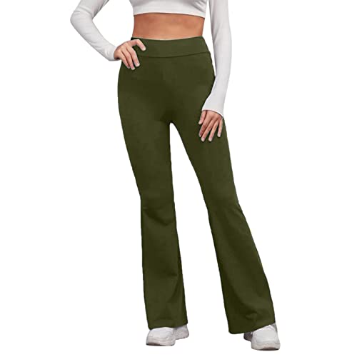 NAFING Damen Thermo Bootcut Yogahose Schlaghose Sweathose Fitnesshose Push Up Long Sports Trousers High Waist Flared Leggings Bootcut Sporthose Po Push Up Yoga Hosen Gym Leggins Damen von NAFING