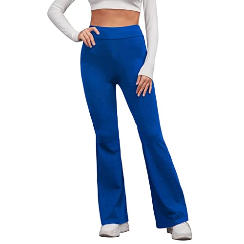 NAFING Flared Leggings Damen Lang Yoga Hosen Wide Leg Freizeithose Freizeit Jazzpants Yoga Pants Damen Weites Bein Taschen Bauchweg Sportleggins Blickdicht Flared Leggings Schlaghose von NAFING