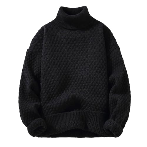 NAFING Winterpullover Herren Business Rollkragen Rollkragenpullover Langarmshirt Strick Slim Fit Winterpullover Pullover Einfarbig Winter Rollkragenshirt Longsleeve Dünn Rollkragenpulli Pullover von NAFING