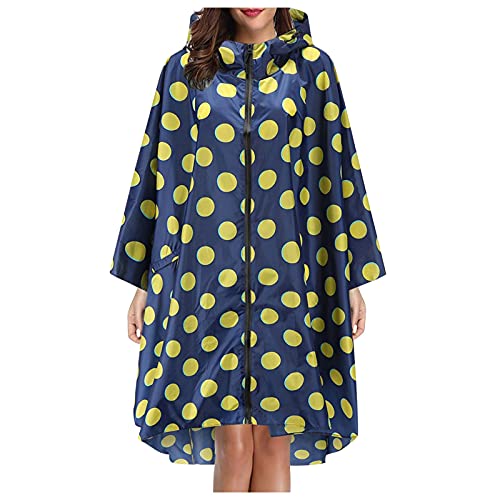 NAFING Regenponcho Wandern Portable mit Ärmeln Regenmantel Unisex Erwachsene Kapuze Reißverschluss Poncho Winddichte Regencape Wasserdicht Mantel Wiederverwendbare Grosse Groessen von NAFING
