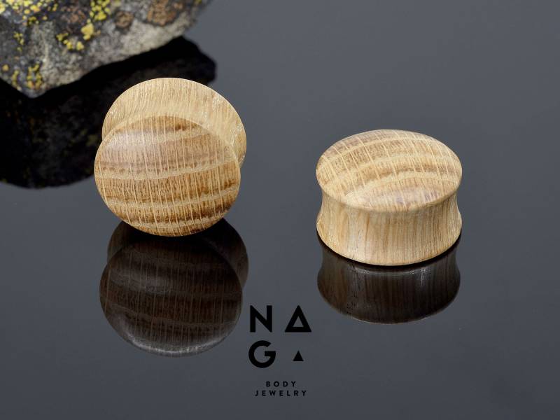1 Paar Eichen Holz Ohr Plugs - Double Flared Größen Von 6G | 4 Mm Bis 2 "' | 52 Mm- Handgemacht Bio, Unikat von NAGABodyJewelry