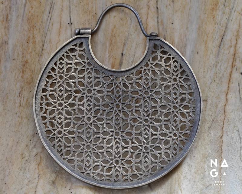 1 Paar Ohr Gewichte Silber Ohrringe Leichte 6G - Hand Cut Handamde von NAGABodyJewelry