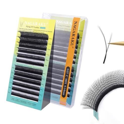 NAGARAKU Fox YY Wimpern 4D Schräger Flug Y Form Doppeltipps Lüfter Webart Wimpernverlängerung Vorgefächerter Fertige Fächer Natürlich Wimpernfächer Flying YY Lash mit Eyeliner Effekt (0.07 C 11mm) NAGARAKU Fox YY Wimpern 4D Schräger Flug Y Form Doppeltipps Lüfter Webart Wimpernverlängerung Vorgefächerter Fertige Fächer Natürlich Wimpernfächer Flying YY Lash mit Eyeliner Effekt (0.07 C 11mm) von NAGARAKU