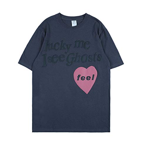 Lucky me I See Ghosts Crew Neck T-Shirt, Grau, L von NAGRI