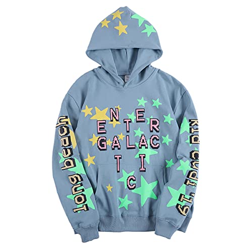 NAGRI Kanye Kid Cudi Enter Galactic Hoodie Kapuzenpullover Pullover Hooded Hoody, Blau, M von NAGRI