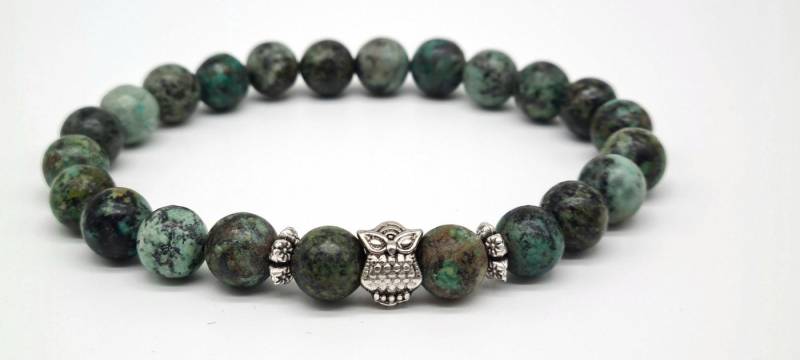 NAHLE Armband Afrikanischer Türkis Eule Perlenarmband von NAHLE