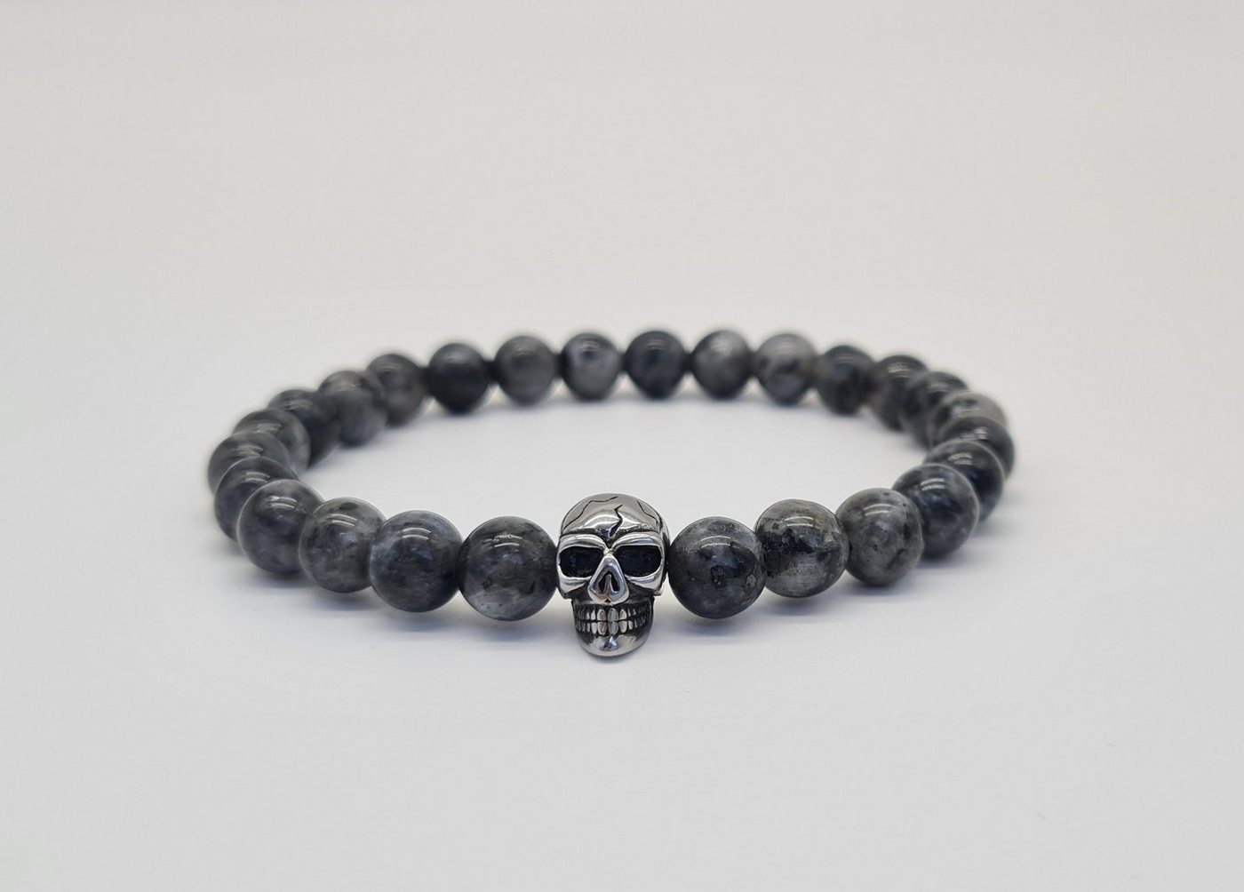 NAHLE Armband Perlenarmband mit Larvikit Totenkopf Armband, Made in Germany, handmade von NAHLE