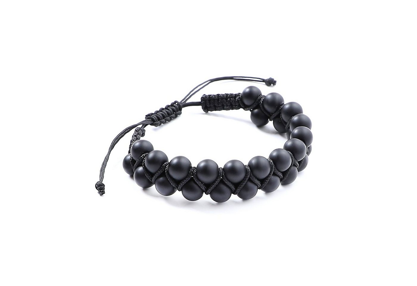 NAHLE Armband Unisex verstellbares Armband mit schwarzen Perlen, verstellbar - für alle Handgelenkgrößen geeignet von NAHLE