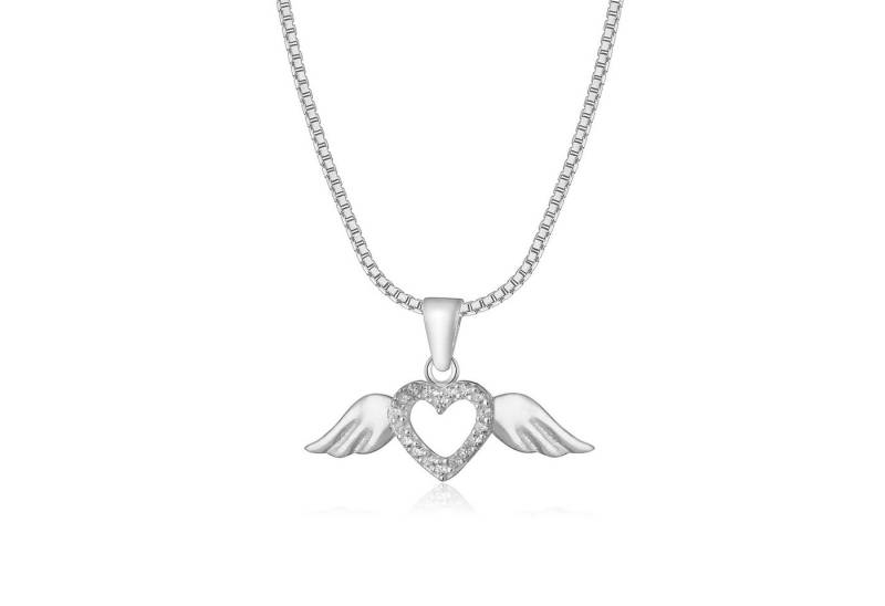 NAHLE Kette mit Anhänger Damen Silber Engel Schutzengel Kette Mädchen Engelsflügel Anhänger (1-tlg., inklusive Schmuckbox), 925 Silber Anhänger von NAHLE
