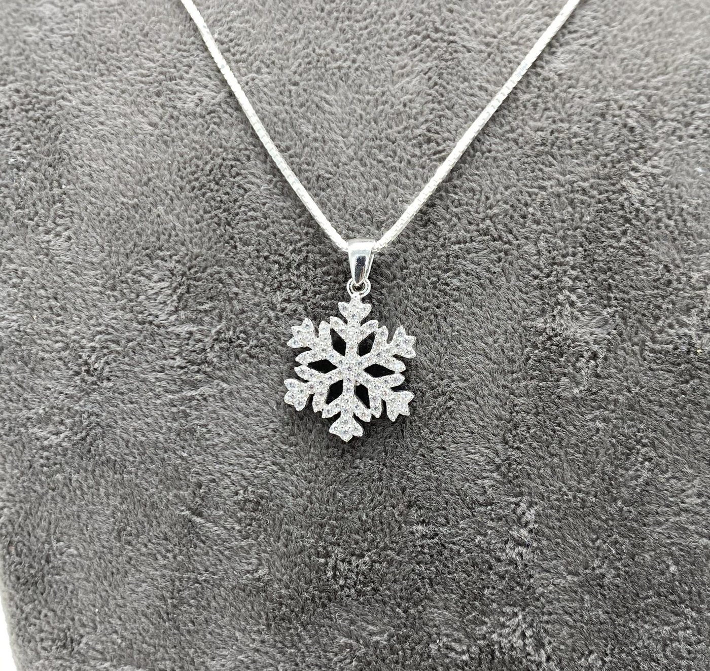 NAHLE Kette mit Anhänger Damen Silber Kette Blume mit Zirkonia, 925 Silber - rhodiniert von NAHLE