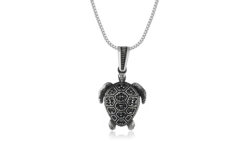 NAHLE Kette mit Anhänger Schildkröte 925 Silber Schmuck Geschenk Silber Halsschmuck Silberkette (inklusive Schmuckbox), 925 Silber Anhänger - handgemacht Made in Germany von NAHLE