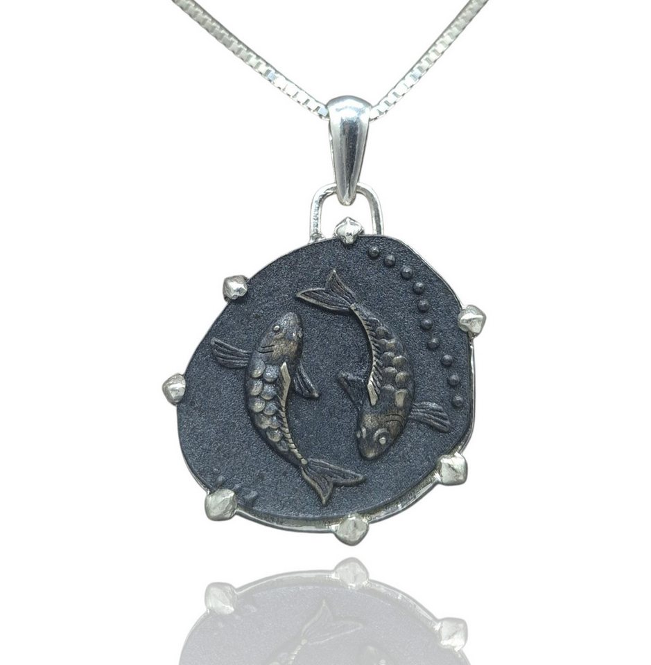 NAHLE Kette mit Anhänger Silber Fisch mit Silberkette Sternzeichen Geschenk (2-tlg., inkl. Schmuckbox) von NAHLE