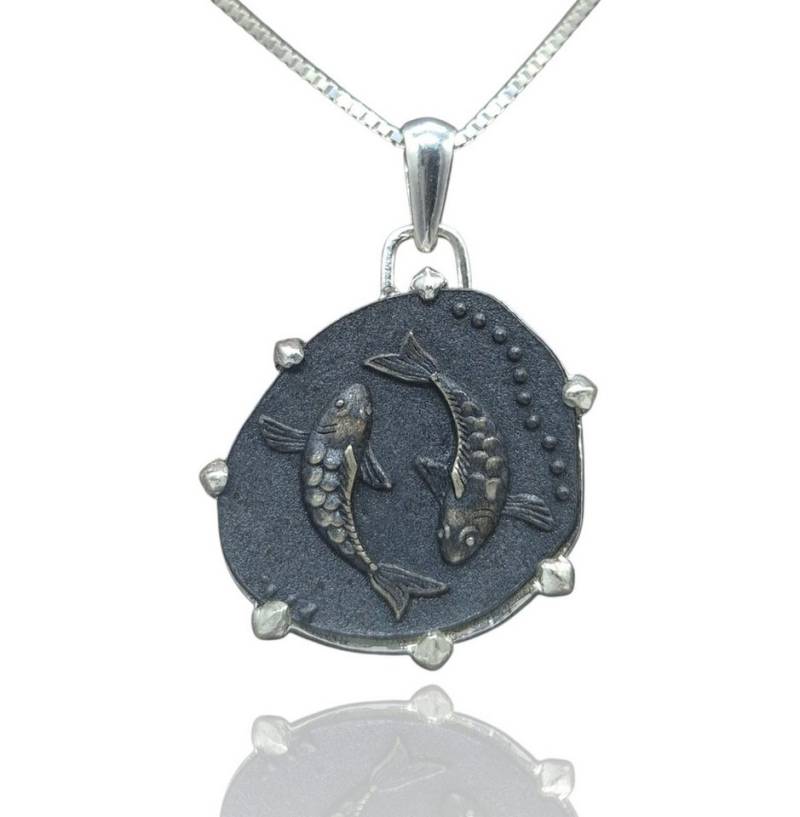 NAHLE Kette mit Anhänger Silber Fisch mit Silberkette Sternzeichen Geschenk (2-tlg., inkl. Schmuckbox) von NAHLE