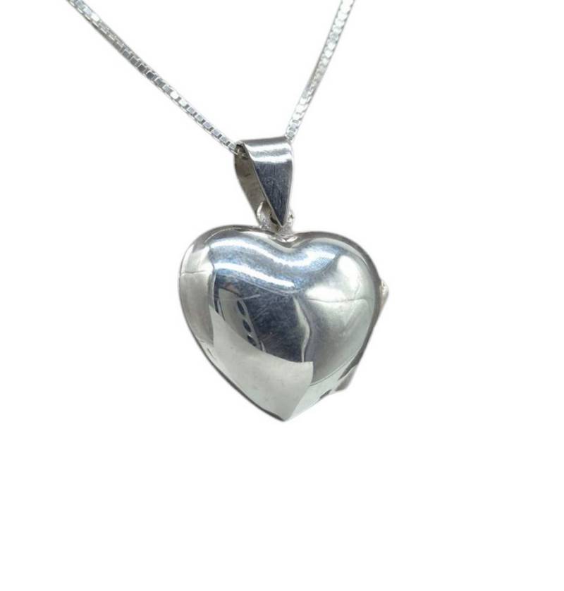 NAHLE Kette mit Anhänger Silber Herz Kette Amulett Medaillon zum Öffnen für Bilder Herzkette (2-tlg., inkl. Schmuckbox), Silber Herz Medallion zum Öffnen für 2 Bilder - aufklappbar von NAHLE