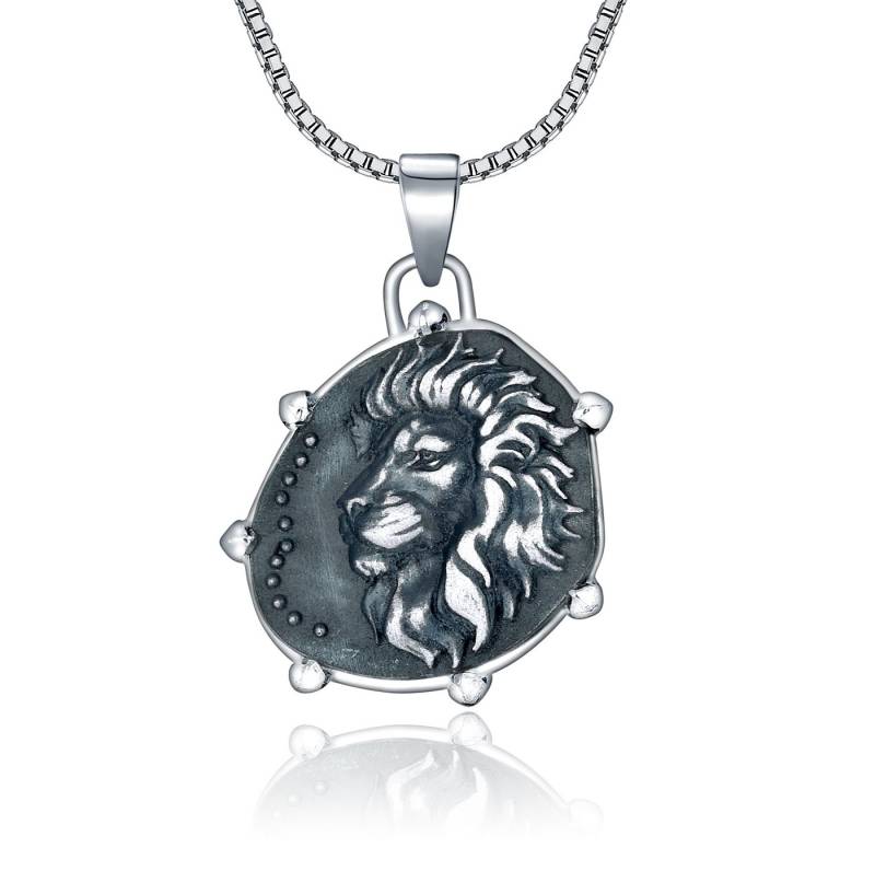 NAHLE Kette mit Anhänger Silber Löwe mit Silberkette Löwen Sternzeichen (2-tlg., inklusive Schmuckbox), mit 925 Silber Venezianerkette von NAHLE