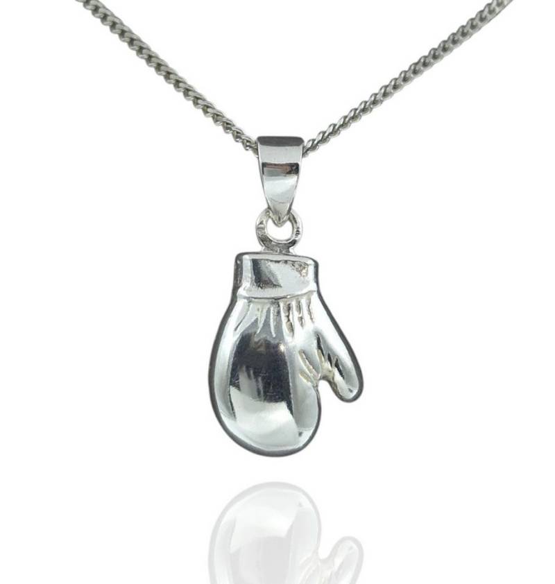 NAHLE Kette mit Anhänger Silber Panzerkette Boxer Handschuh 925 Silber Herren Silber Kette (2-tlg., inkl. Schmuckbox) von NAHLE