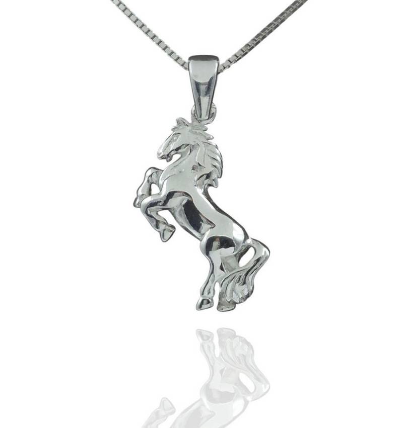 NAHLE Kette mit Anhänger Silber Pferd 925 Silber Kinder Mädchen Schmuck Halskette (2-tlg., inkl. Schmuckbox), 925 Silber Anhänger mit Kette hochglanzpoliert von NAHLE