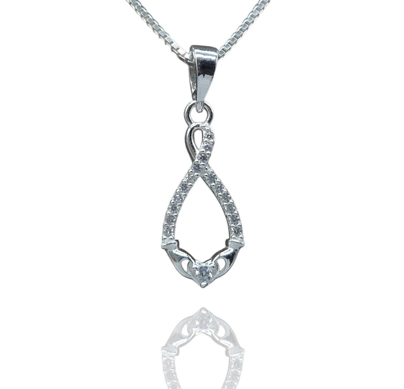 NAHLE Kette mit Anhänger Silberkette Infinity Herz Damen Halskette (2-tlg., inkl. Schmuckbox) von NAHLE